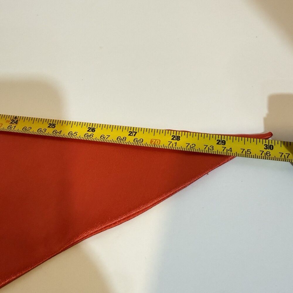 Red Satin Neck Scarf Tie Wrap Bandana neck Accessory 30” Long Vintage Style - Picture 7 of 9